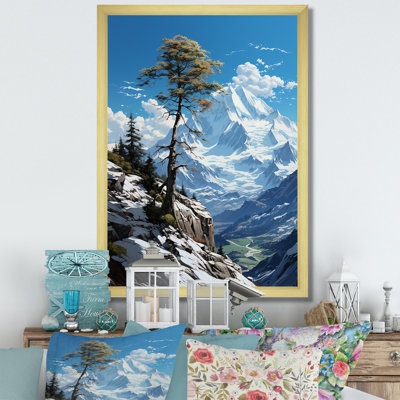 «Pine Tree Winter Solitude», reproduction d'un seul cadre photo sur toile