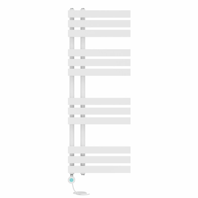 Camari Designer Towel Rail Heated Towel Rails, White, 120cm H x 45cm W x 7.35cm D
