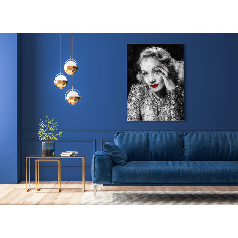 Marlene Dietrich Colour Drip Beautiful Iconic Women Collection - Art Prints, 50.7cm H x 40cm W x 0.11cm D, Metal