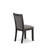 5 Piece Dinette Set Includes a Round Kitchen Table with Pedestal and 4 Dark Gotham Grey Linen Fabric Upholstered Parson Chairs, Wirebrushed Black-1279187532-1279161869