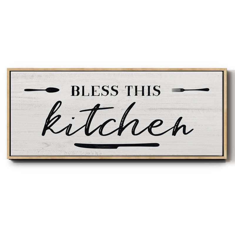 Bless this Kitchen- Framed Canvas, 12" H x 30" W