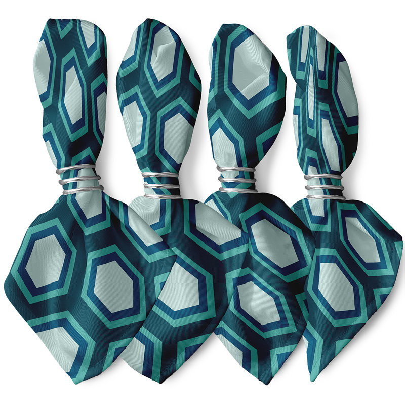 Ensemble de serviettes 4 pièces Alyrica, L 18 po x L 18 po, Haute mer