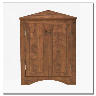 Corner Bathroom Storage Cabinet with Adjustable Shelves