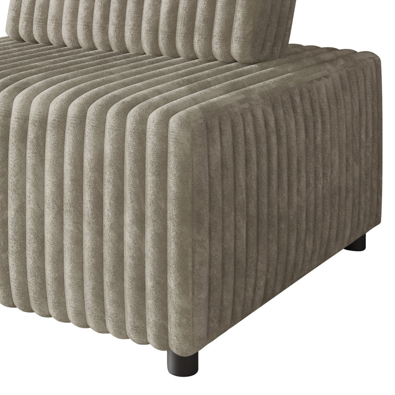 Ensemble de 2 chaises modulaires en velours beige, Velours beige