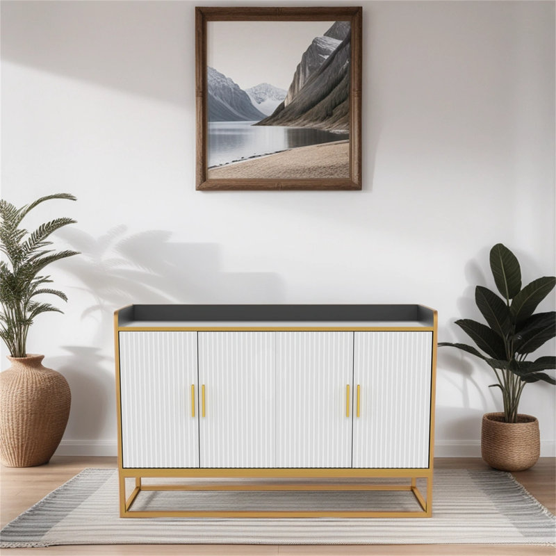 Armoire de rangement Lyah, Noir / blanc