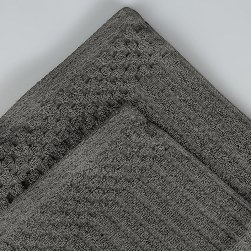 Ensemble de draps de bain en coton à bordure très damée et très absorbante en coton de yaholo, Gris anthracite