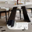 Table de salle à manger extensible de 63 à 95 po pour table rectangulaire en fritté blanc brillant de 6 à 6 po avec pieds nivelants
