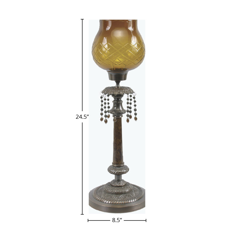 Astoria Grand Brass / Glass Hurricane | Wayfair