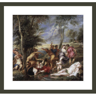 «Bacchanal at Andros» par Peter Paul Rubens, impression giclée encadrée