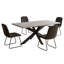 Table de salle à manger extensible Derose avec chaises et ensembles de table de salle à manger-122056379-122056380