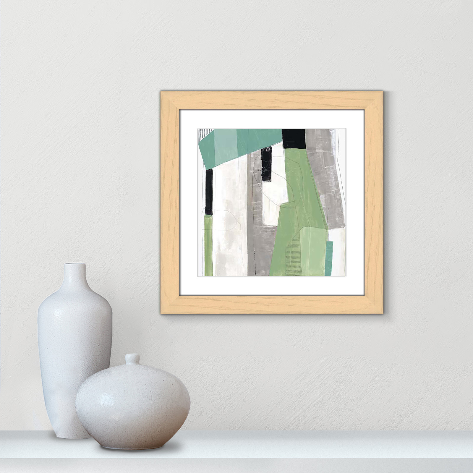 Evergreen Essence I Print, 18.5" H x 18.5" W x 1.25" D, Natural Cube Framed