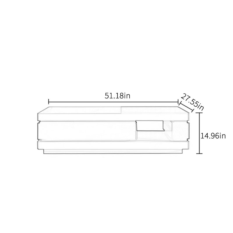 Simple style design sense coffee table, 14.96" H x 51.18" L x 27.55" W