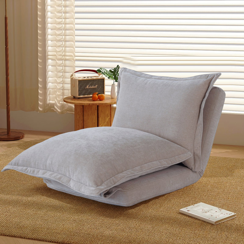 Fauteuil convertible convertible: canapé-lit avec dossier réglable et coussins, Gray Fabric