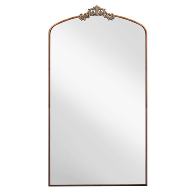Full Length Mirror 36X66 Inch Vintage Ornate Arched Floor Mirror Metal Framed Mirror Dressing Mirror Oversized Wall Mirror, For Entryway, Living Room, Bedroom, Clothing Shop