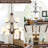 9-Light Steel Dimmable Tiered Chandelier