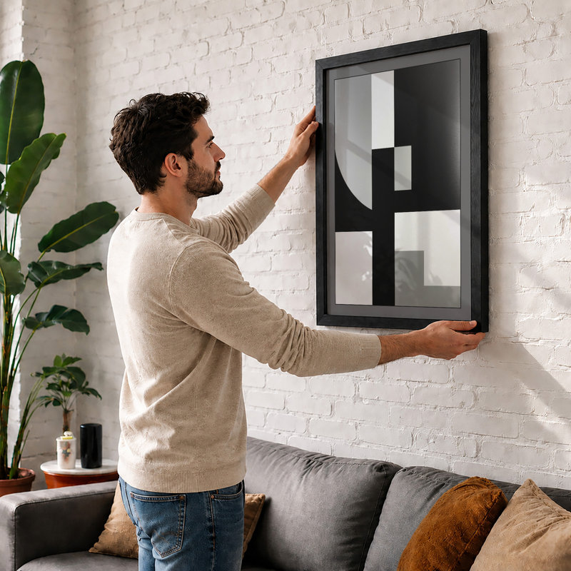 Contrast Geometric - Print, A1 - 84.1 x 59.4 cm, Black