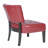 Blended Leather Tufted Accent Chair with Oversized Seating, Red-1736688407