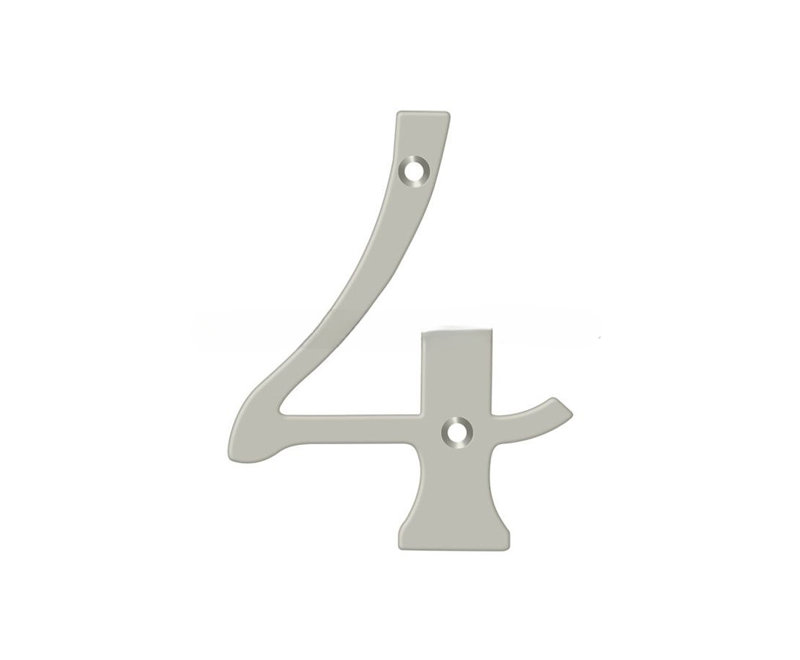 Deltana RN4-4U15A 4" Numbers; Solid Brass; Antique Nickel Finish, Antique Nickel