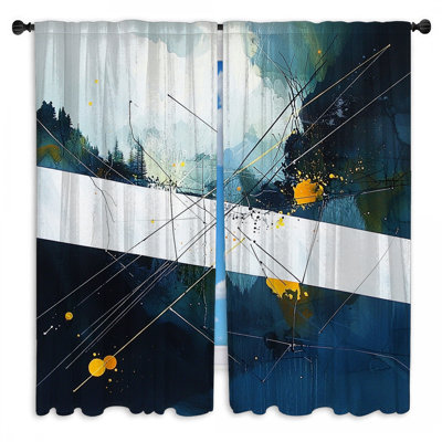 Rideaux abstraits abstraits et transparents - 2 panneaux