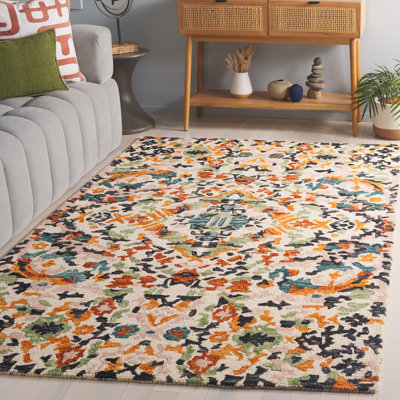 Tapis d'intérieur en laine touffeté à la main et en coton