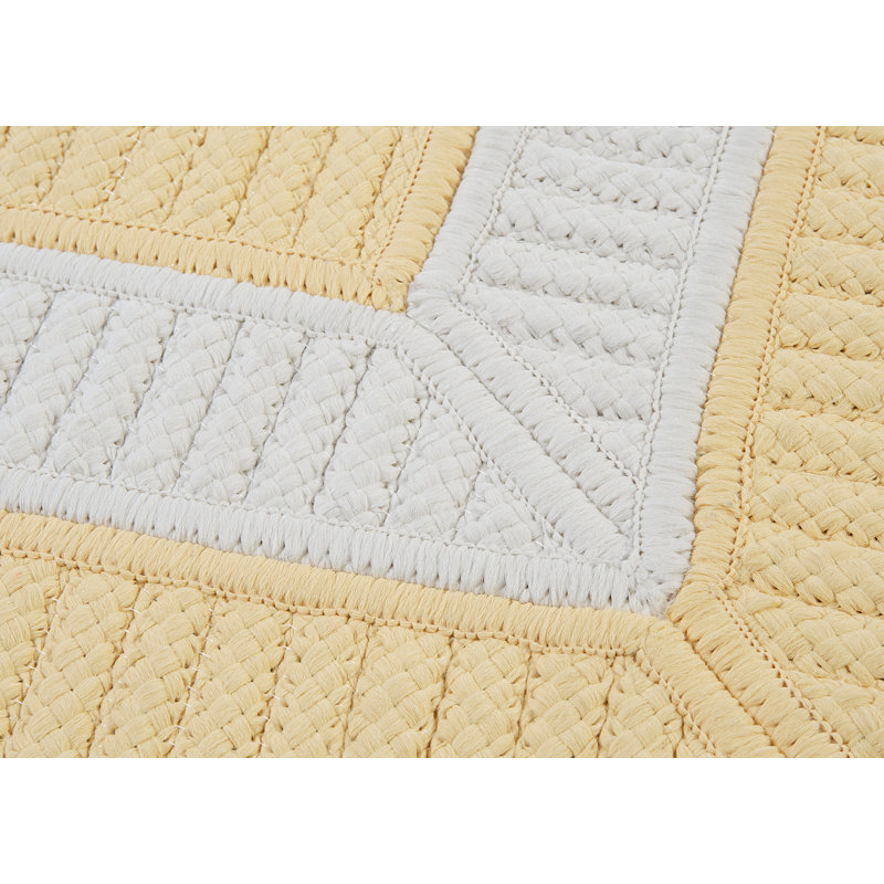 Yellow Braided Reversible Synthetic Indoor/Outdoor Area Rug