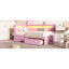 Lit plateforme tapissier simple avec ports USB et ceinture à DEL, avec 2 tiroirs, rose-1857127934