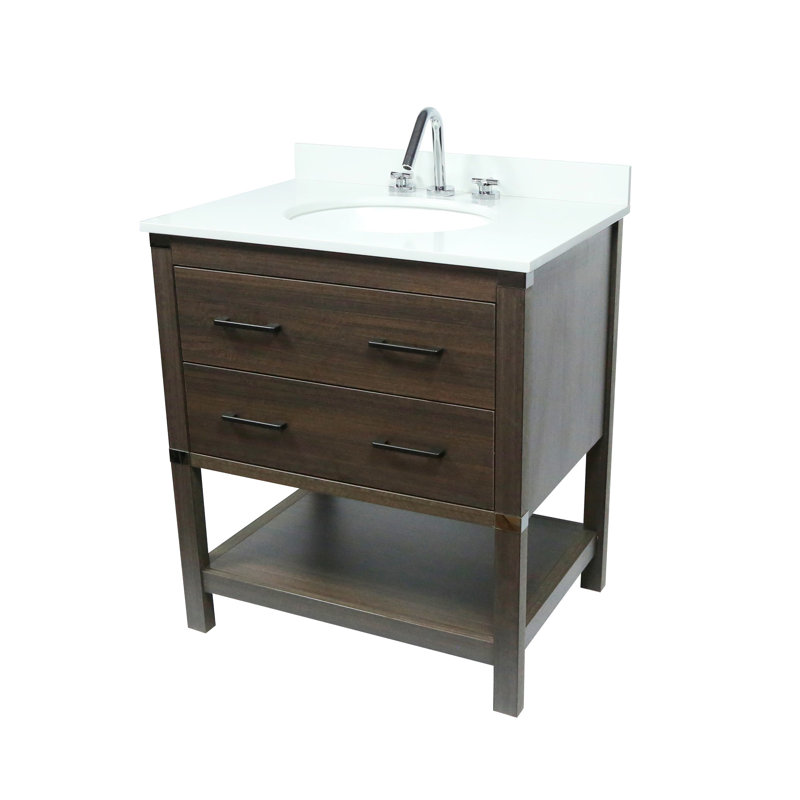 Lynward 31 " W Freestanding Standard Free Standing 1 Single Vanity Bathroom Vanity With Engineered Stone Top