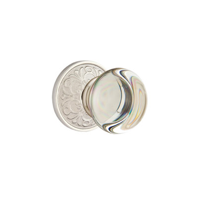 Ensemble de boutons d'intimité Emtek avec rosette Lancaster et bouton en verre Providence