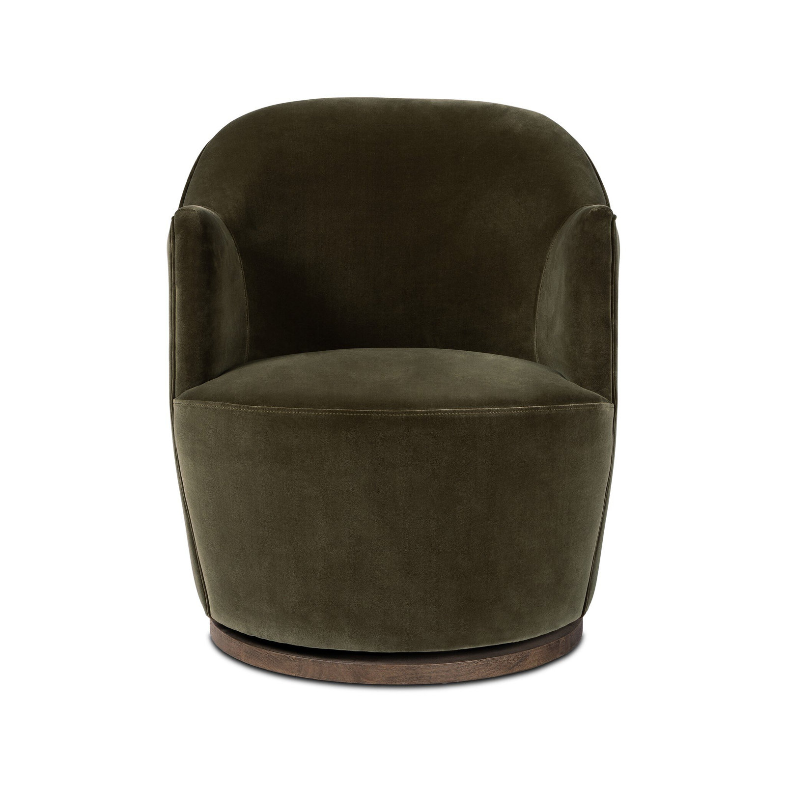 Corson Upholstered Swivel Accent Chair, Surrey Olive Performance Velvet