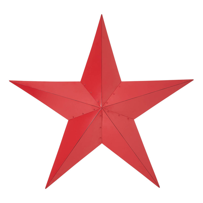 Étoile en métal rouille patinée festive, H 48 po x l 48 po x P 5,25 po, Rouge campagnard