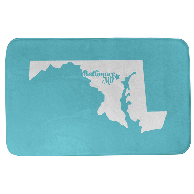 Tapis de salle de bain baltimore maryland, l 21 po x L 34 po, Bleu sarcelle