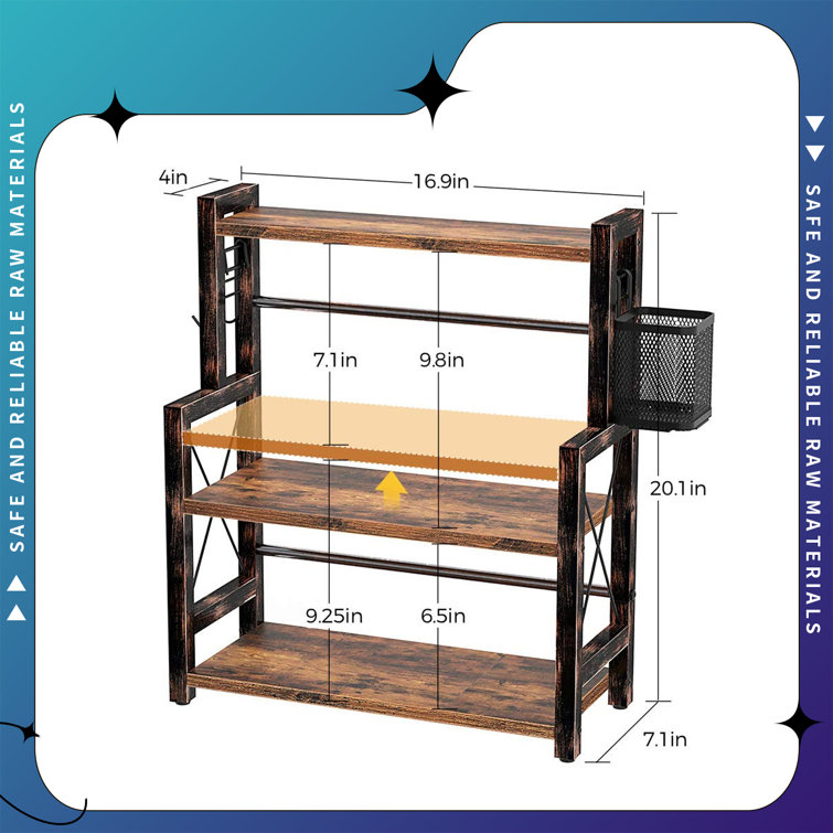 17 Stories Free-standing Wood Spice Rack with Adjustable Racks