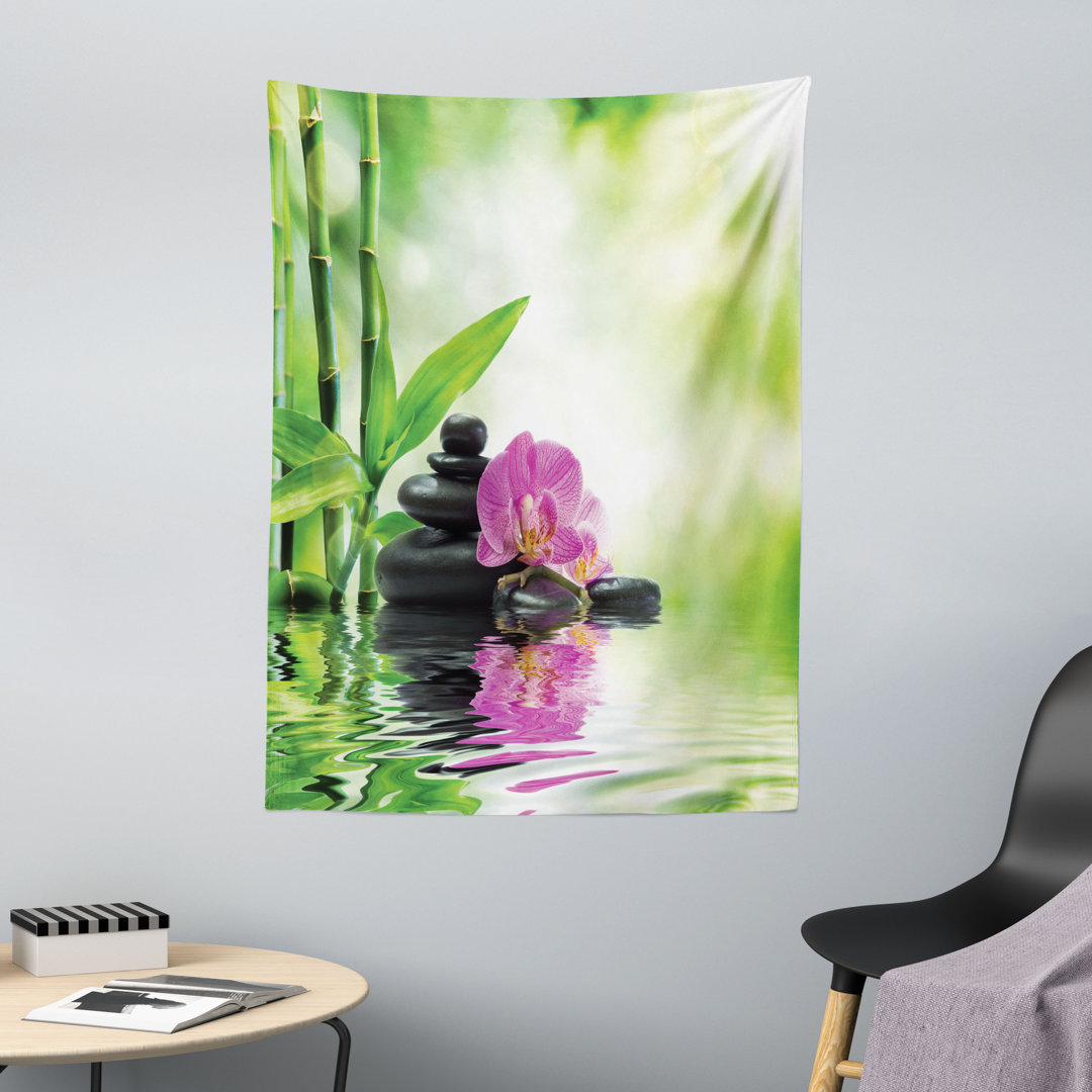 Wandbild Orchideenfelsen Wasser