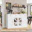Buffet Buffet avec 4 portes et 3 tiroirs, café-bar Farmhouse, blanc