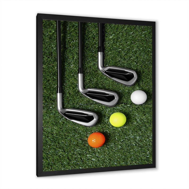 Ensemble de golf Swing excellence I - art mural golf, Cadre photo noir, H 24 po x l 32 po x P 1 po