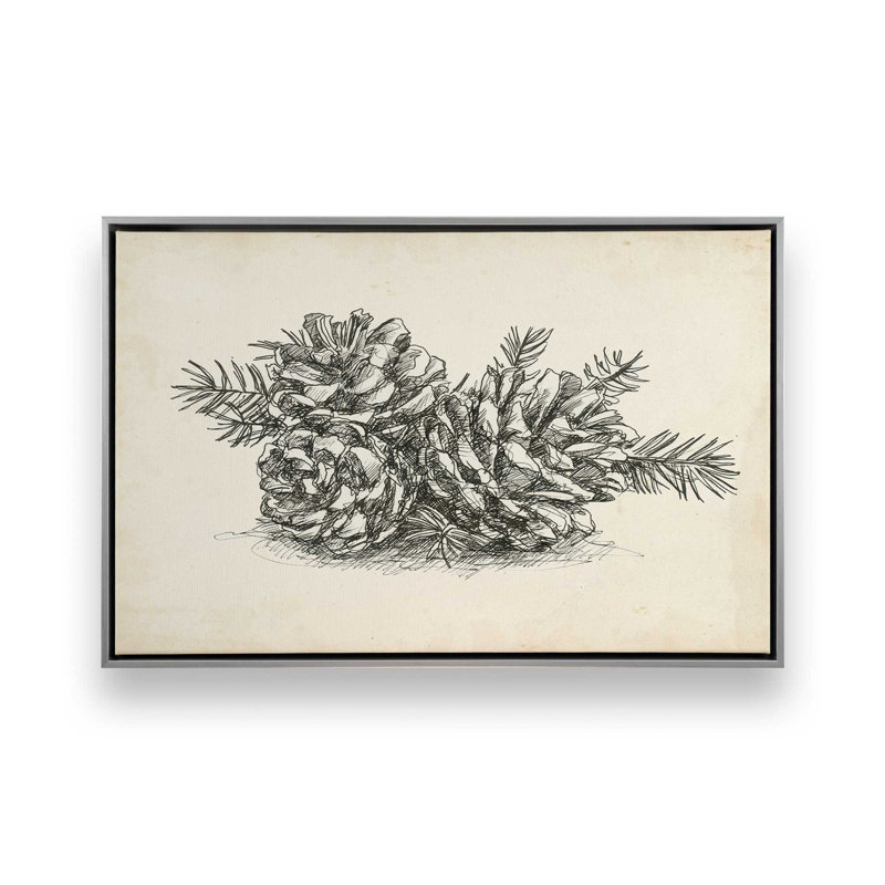 «Christmas Conifers II» par Ethan Harper, reproduction d'art sur toile, H 32 po x l 48 po, Argent argent