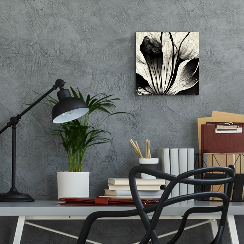 «Flowers Black White 3» par Ray Heere, H 12 po x l 12 po x P 0,13 po