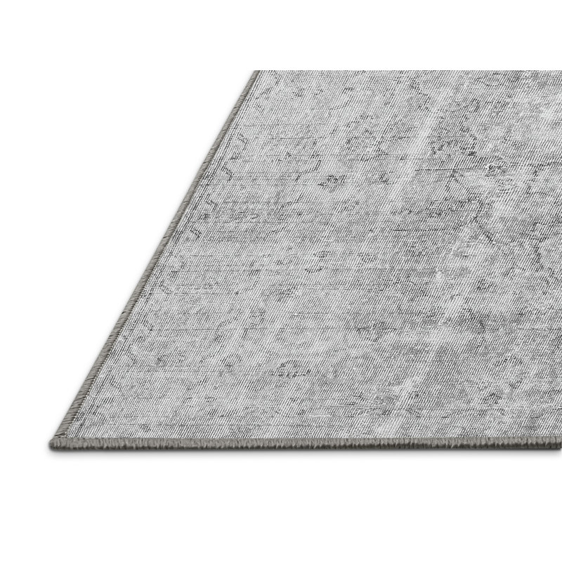 Tapis gris tissé à la machine Yannira, Rectangle 4 pi x 6 pi