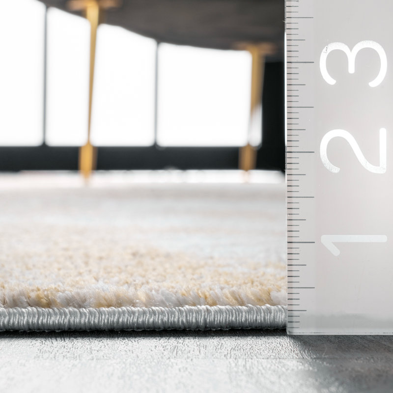 Avalon Contemporary Abstract Power Loom Rug, Square 5'