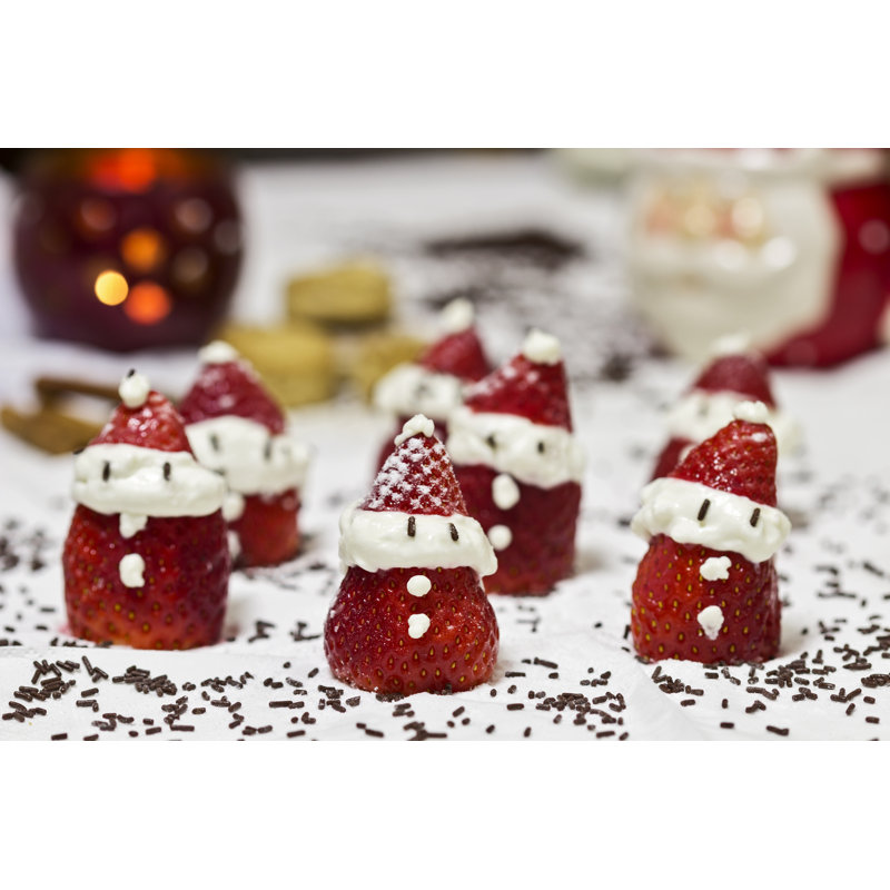 Santa Claus Strawberries by Aidart - Wrapped Canvas Print, 81cm H x 122cm W