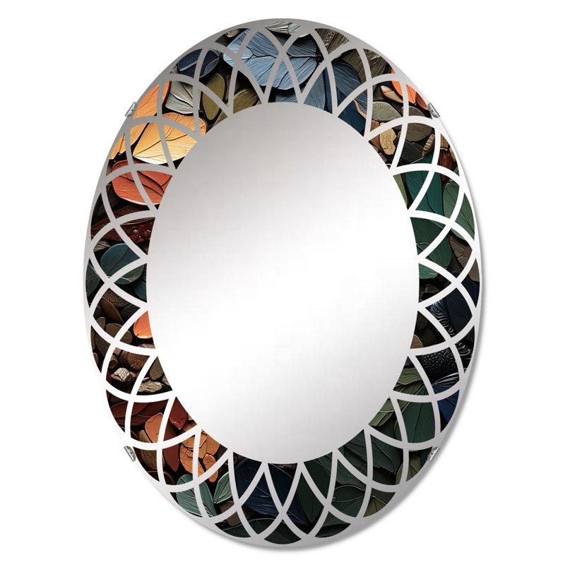 Feuil - Miroir mural moderne ovale, 30 po x 20 po
