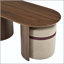 Ensemble de tables basses ovales avec 2 repose-pieds en tissu assortis