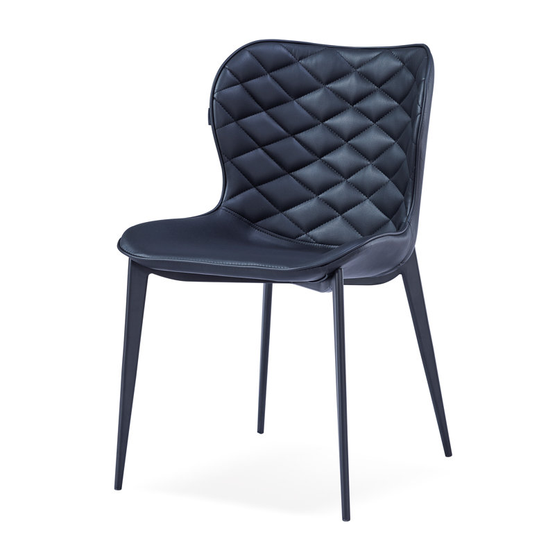 Stacia 18'' H Upholstered Metal Side Chair, Black, Black