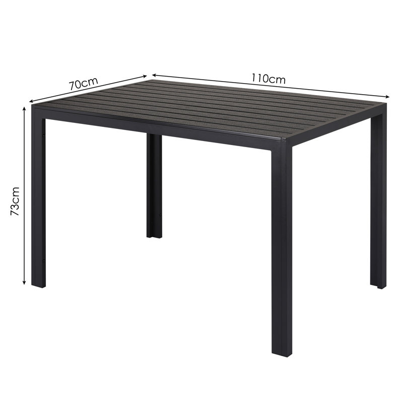 Quinterius Rectangular Outdoor Dining Table , 110cm cm W 70cm cm D