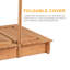 AIUEKES 48'' x 48'' Solid Wood Square Sandbox with Cover