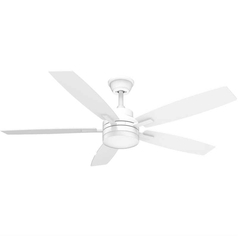 Ceiling Fans With Lights And Remote - 52 Inch Flush Mount Ceiling Fan With Noiseless Reversible DC Motor Timer LED Ceiling Fan For Bedroom Living Room Dining Room