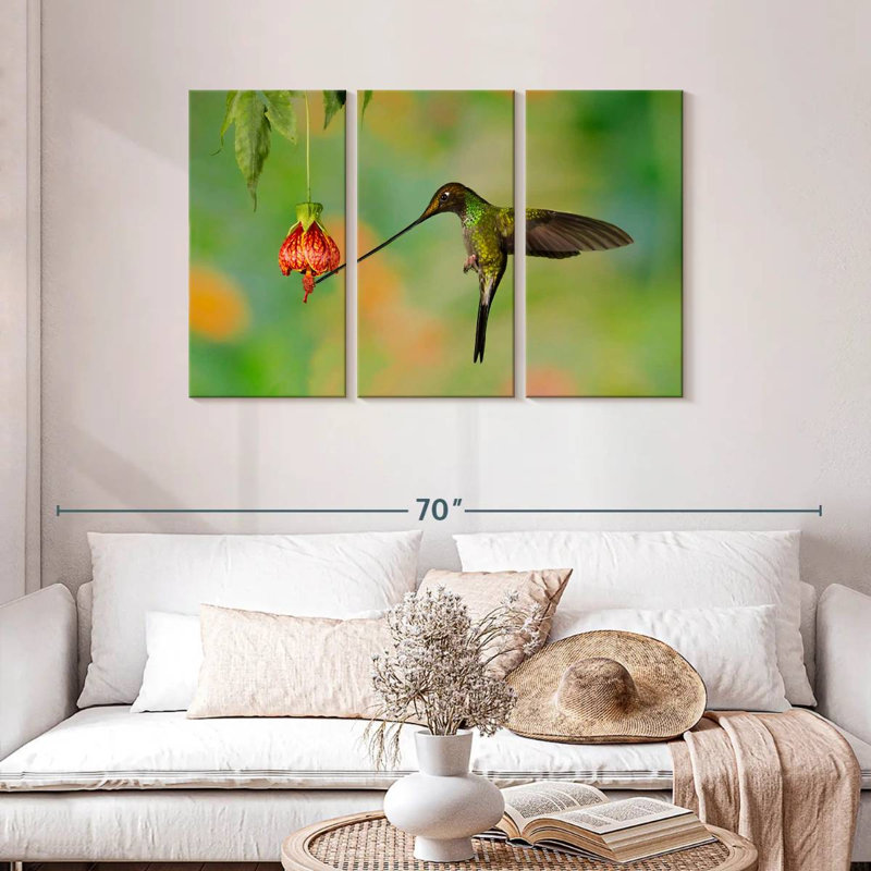 Brampt Hummingbird Eating Nectar, 28" H x 45" W