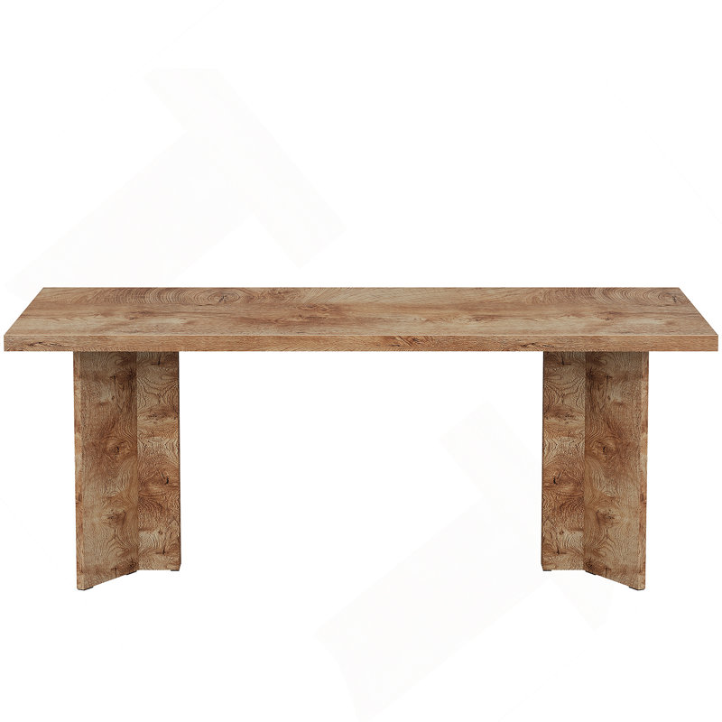 Table de salle à manger de 63 po pour 4 à 6 personnes - Table de cuisine rectangulaire rustique en bois avec plateau épais, table de salle à manger moderne pour la maison, un appartement ou un petit espace