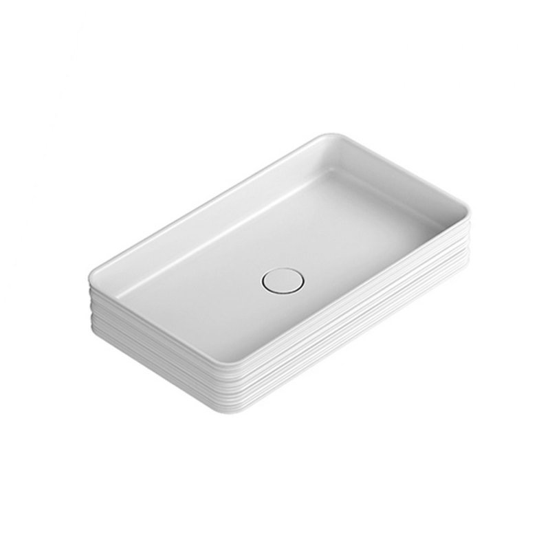 Lavabo de salle de bain vasque rectangulaire en céramique blanche Trace