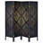 Black 4-Panel Folding Screen